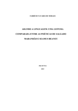 Uma Leitura Comparada Entre As Poéticas De Salgado Maranhão E