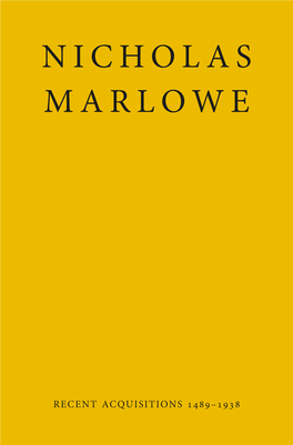 Nicholas Marlowe Rare Books Has Been Selling Rare Books and Manuscripts Since 2006