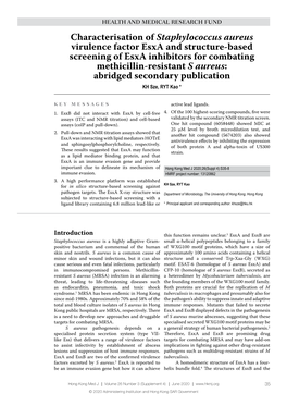 Characterisation of Staphylococcus Aureus Virulence Factor Esxa And