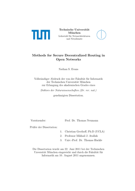 Methods for Secure Decentralized Routing in Open Networks