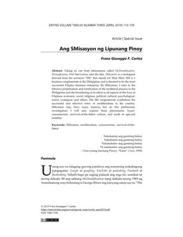 Ang Smisasyon Ng Lipunang Pinoy