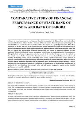 Comparative Study of Financial Performance of State Bank of India and Bank of Baroda