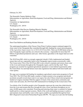 Choose Clean Water Coalition Letter