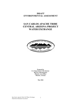 San Carlos Apache Tribe Central Arizona Project Water Exchange