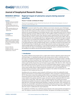 Regional Impact of Submarine Canyons During Seasonal Upwelling