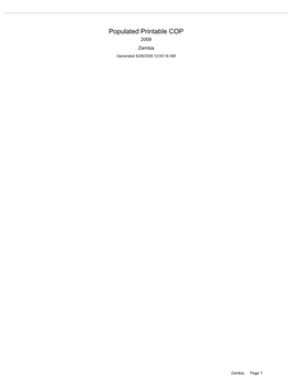 Populated Printable COP 2009 Zambia Generated 9/28/2009 12:00:16 AM