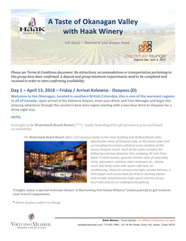 A Taste of Okanagan Valley with Haak Winery
