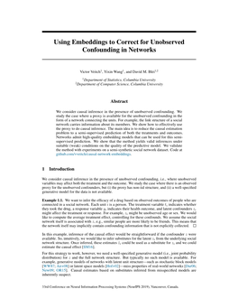 Using Embeddings to Correct for Unobserved Confounding in Networks