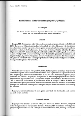 Reinstatement and Revision of Euryomyrtus