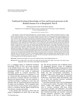 Traditional Ecological Knowledge on Flow and Erosion Processes in the Braided Jamuna River in Bangladesh: Part-II