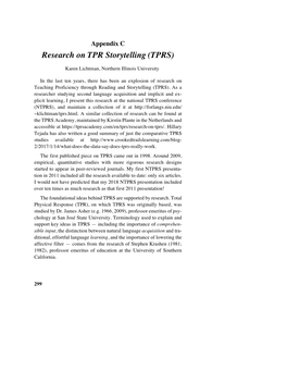 Research on TPR Storytelling (TPRS)