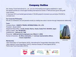 Company Outline of HANKYU TRAVEL INTERNATIONAL CO., LTD