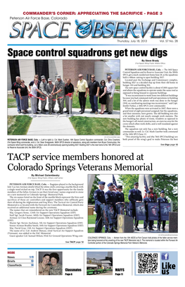 Space Control Squadrons Get New Digs by Steve Brady 21St Space Wing Public Affairs Office