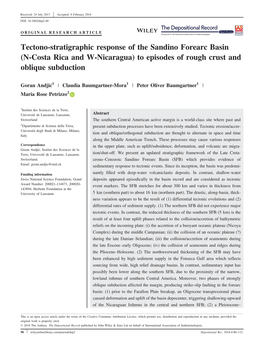 Tectono-Stratigraphic Response of the Sandino Forearc Basin (N-Costa Rica and W-Nicaragua) to Episodes of Rough Crust and Oblique Subduction