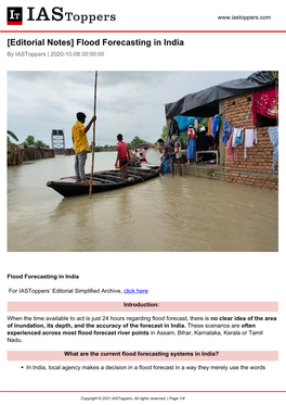 Flood Forecasting in India by Iastoppers | 2020-10-08 00:00:00