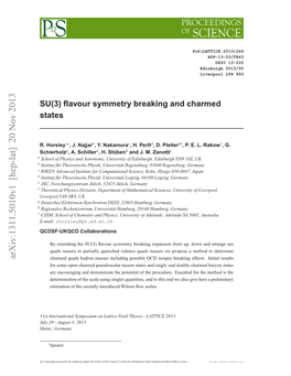 SU (3) Flavour Symmetry Breaking and Charmed States