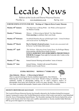 Bulletin of the Lecale and Downe Historical Society Number 23 Spring 2010