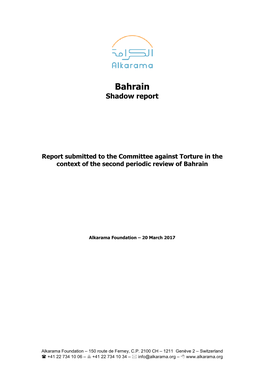 Bahrain Shadow Report