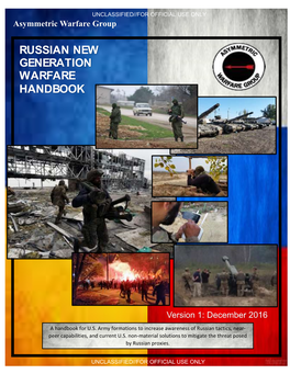 US' Russian New Generation Warfare Handbook