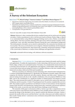 A Survey of the Selenium Ecosystem