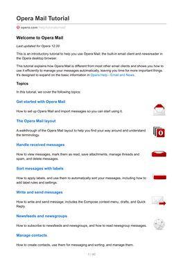 Opera Mail Tutorial
