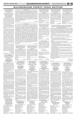 HILLSBOROUGH COUNTY Businessobserverfl.Com 41 HILLSBOROUGH COUNTY LEGAL NOTICES