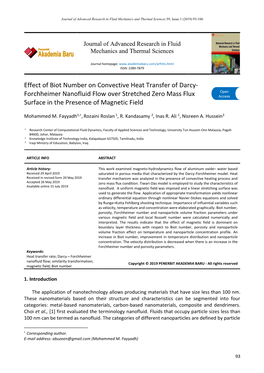 Effect of Biot Number on Convective Heat Transfer Of