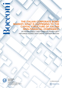 The Italian Corporate Bond Market: What Is Happening to the Capital Structure of Italian Non-Financial Companies?