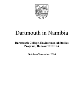 Dartmouth in Namibia