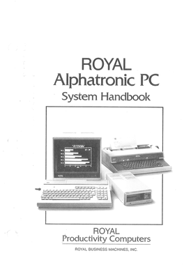 ROYAL Alphatronic PC System Handbook