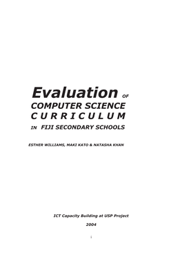 Evaluation of CS Curriculum in Fiji Secondary Schools