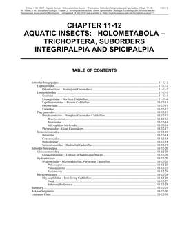 Volume 2, Chapter 11-12: Aquatic Insects: Holometabola