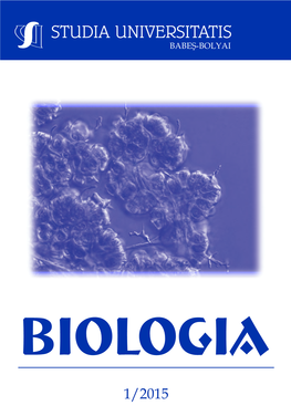 1/2015 Studia Universitatis Babeş-Bolyai Biologia