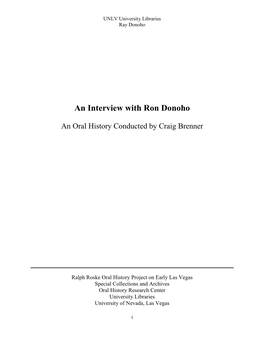 An Interview with Ron Donoho
