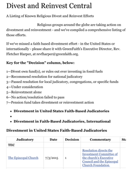 Divest and Reinvest Central