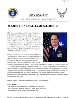 Major General James J. Jones