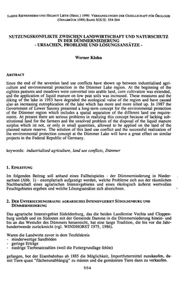Nutzungskonflikte Zwischen Landwirtschaft Und Naturschutz in Der Dümmerniederung - Ursachen, Probleme Und Lösungsansätze