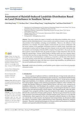 Assessment of Rainfall-Induced Landslide Distribution Based on Land Disturbance in Southern Taiwan