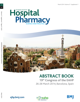Hospital Pharmacy SCIENCE and PRACTICE EUROPEAN JOURNAL of HOSPITAL PHARMACY