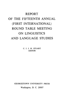 Round Table Meeting on Linguistics and Language Studies