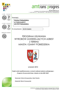 Programu Usuwania Wyrobów Zawierających Azbest Z Terenu Miasta I Gminy Pobiedziska