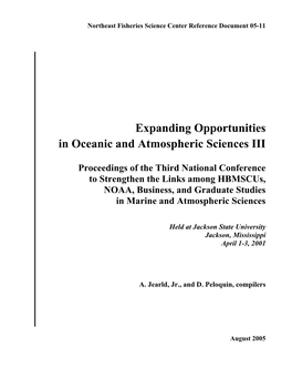 Expanding Opportunities in Oceanic and Atmospheric Sciences III