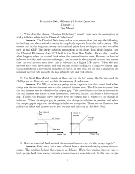 Economics 100B, Midterm #2 Review Questions Chapter 11 Day Manoli 1