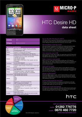 HTC Desire HD Data Sheet