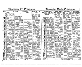 Thursday TV Programs Thursday Radio Programs