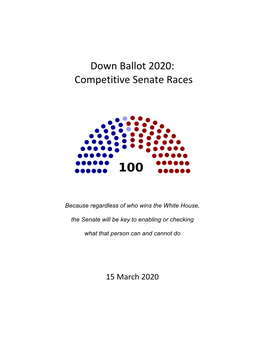 Down Ballot 2020: Competitive Senate Races