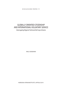 Globally Oriented Citizenship and International Voluntary Service