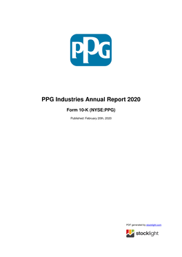 PPG Industries Annual Report 2020