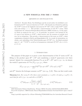 Arxiv:2102.09657V2 [Math.CA] 24 Aug 2021 Nta.Ide,Framaual Function Measurable a for Indeed, Instead