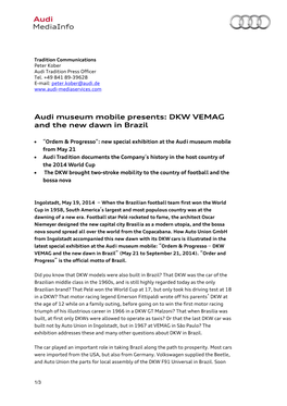 Audi Museum Mobile Presents: DKW VEMAG and the New Dawn in Brazil